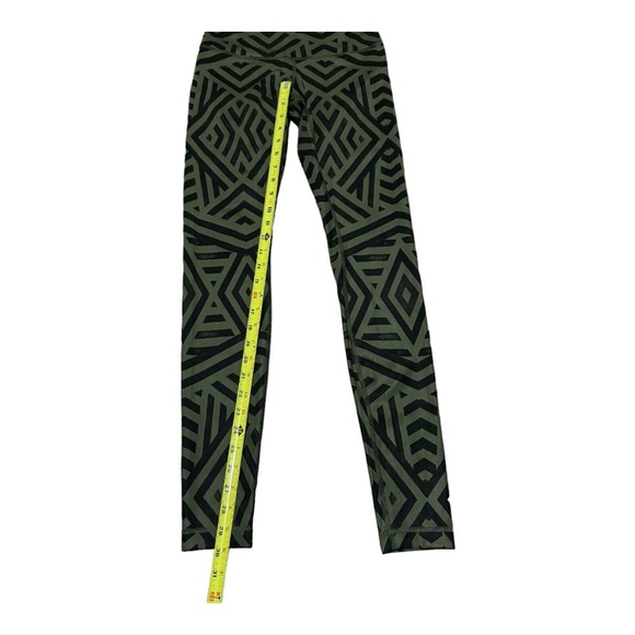Lululemon Wunder Under Leggings Luxtreme Chevron Shuffle Fatigue Green Sz 4 - Picture 8 of 14